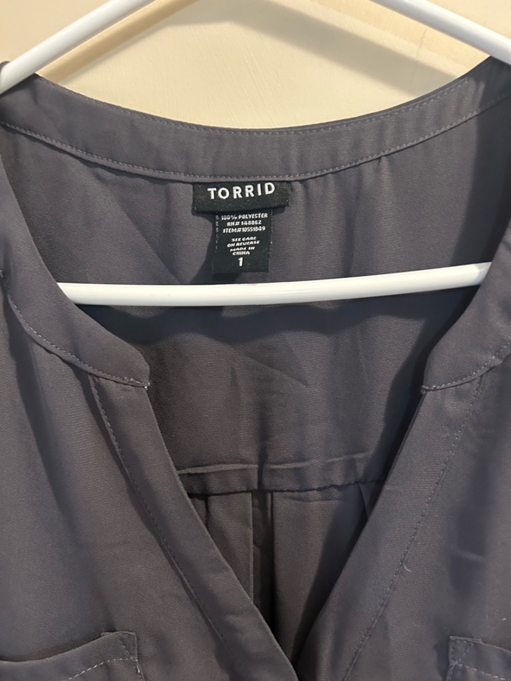 Torrid Slate Gray V-Neck Blouse